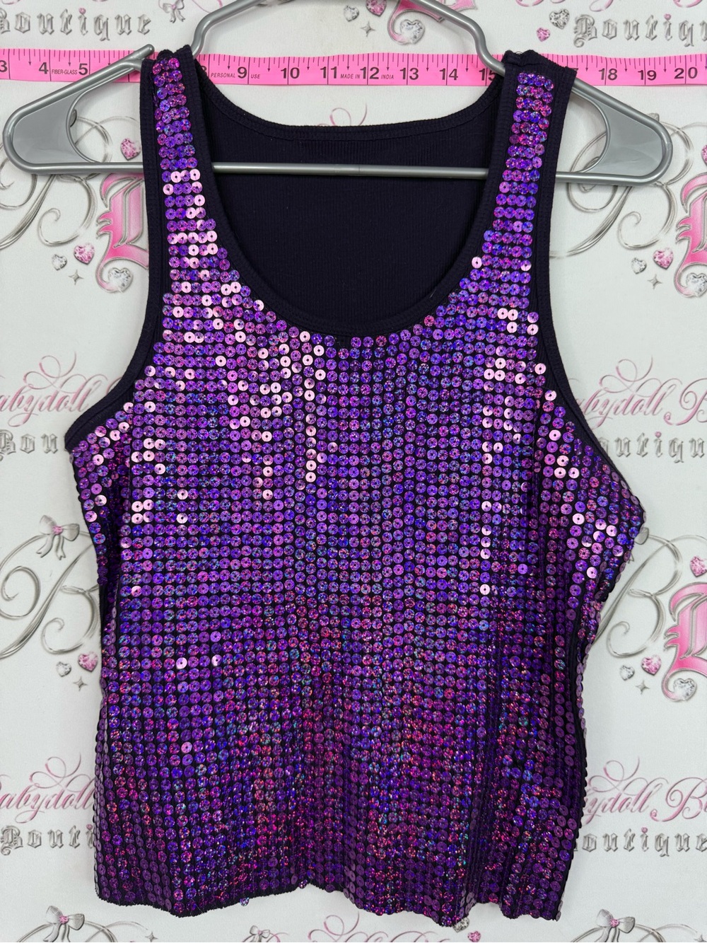 Tank top sparkly Purple Sequin Tank Top - Women